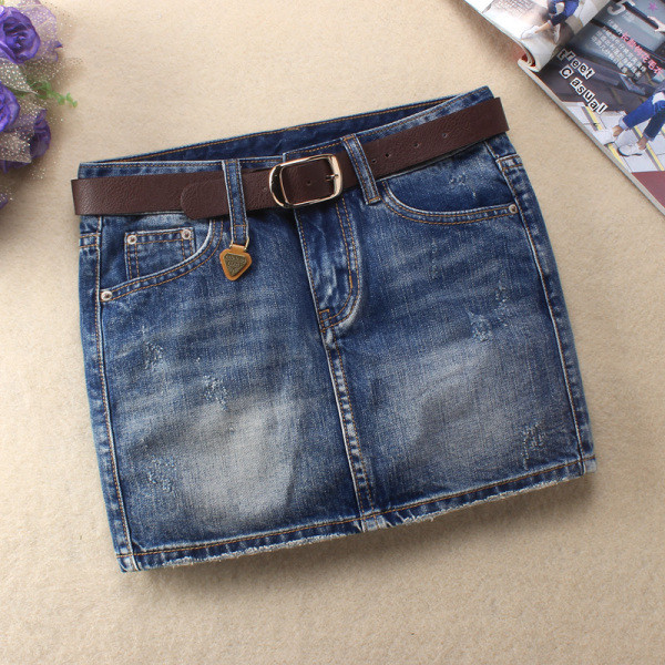 Uus mudel lühike naiste teksaseelik vöö ja rebenenud motiividega