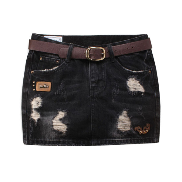 Uus mudel lühike naiste teksaseelik vöö ja rebenenud motiividega