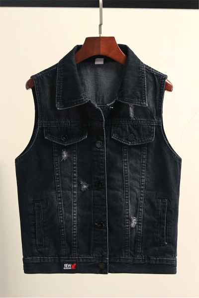 Jauna modeļa sieviešu veste ar klasisku apkakli un kabatām