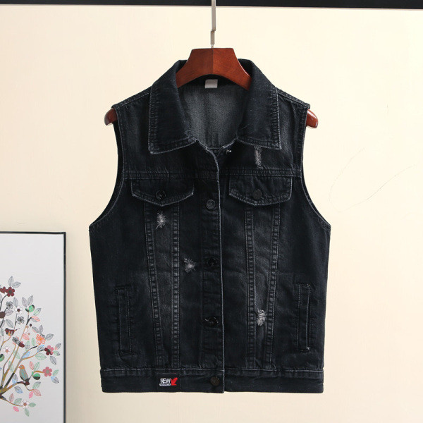 Jauna modeļa sieviešu veste ar klasisku apkakli un kabatām