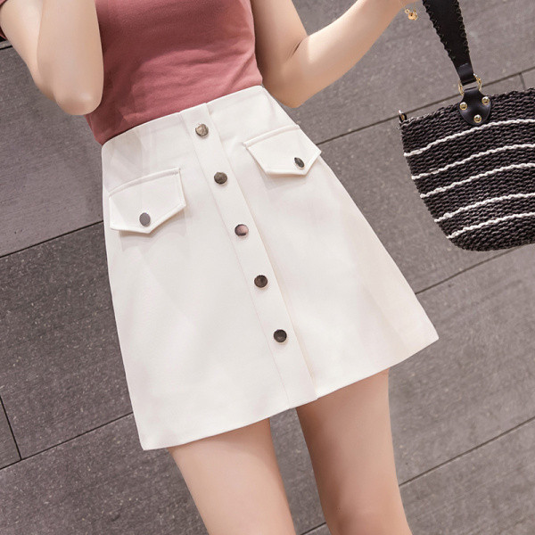 Jauna modeļa sieviešu svārki ar augstu vidukli un pogām