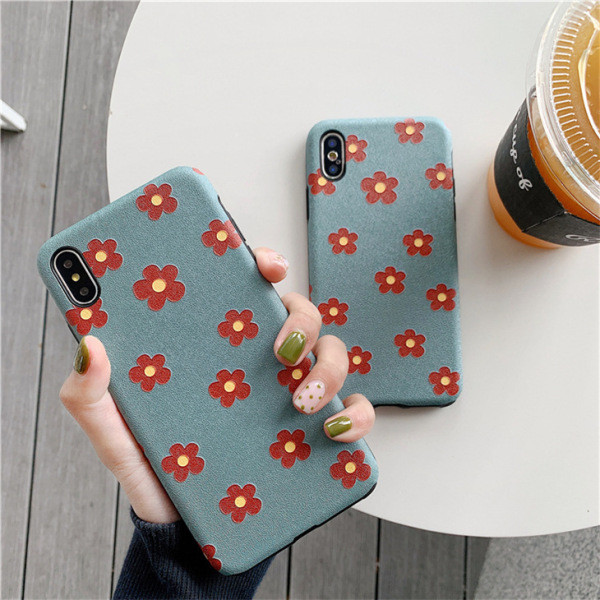 Silikona maciņš priekš iPhone XS ar ziediem