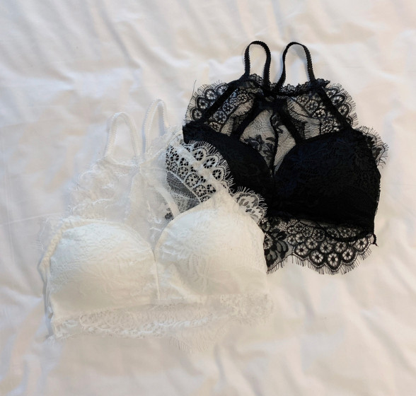 Bustiera dama model nou din dantela cu bretele subtiri