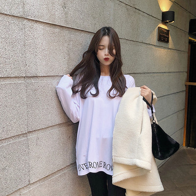 Jauna modeļa sieviešu moderna blūze ar garām piedurknēm un uzrakstu