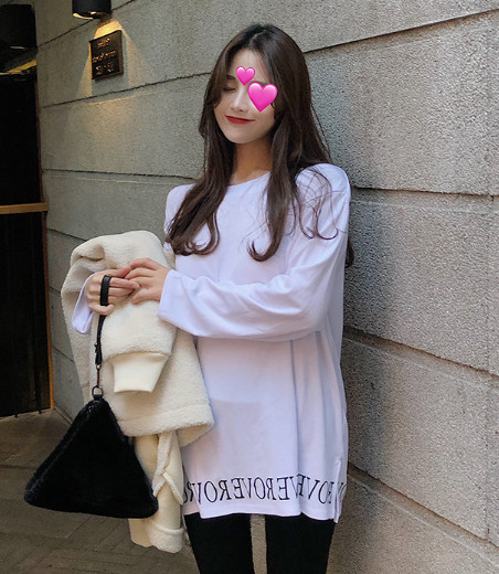 Jauna modeļa sieviešu moderna blūze ar garām piedurknēm un uzrakstu