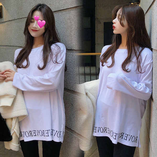 Jauna modeļa sieviešu moderna blūze ar garām piedurknēm un uzrakstu