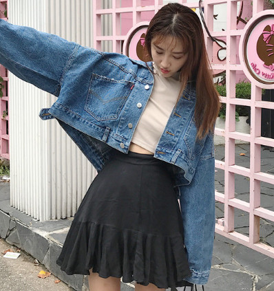 Jacheta denim model nou - model scurt lat