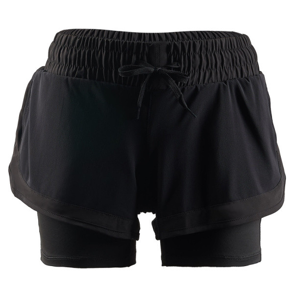 Trumpi sportiniai moteriški šortai su antblauzdžiais ir elastingu juosmeniu