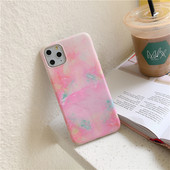Dėklas iPhone 11 Pro Max su marmuro efektu rožinės spalvos