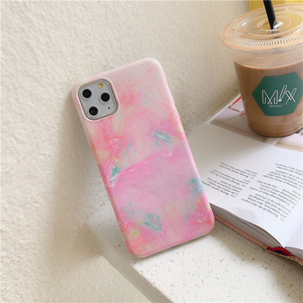 Korpuss iPhone 11 Pro Max ar marmora efektu rozā krāsā