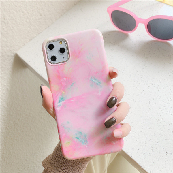 Korpuss iPhone 11 Pro Max ar marmora efektu rozā krāsā