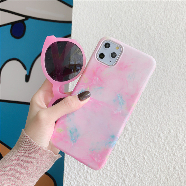 Korpuss iPhone 11 Pro Max ar marmora efektu rozā krāsā