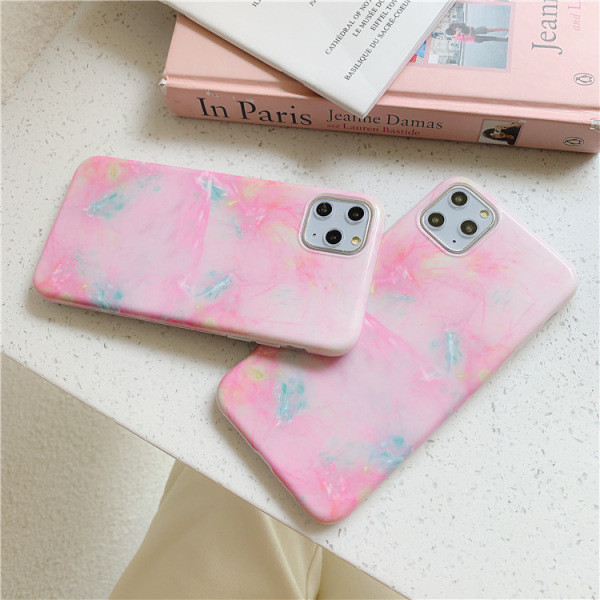 Korpuss iPhone 11 Pro Max ar marmora efektu rozā krāsā
