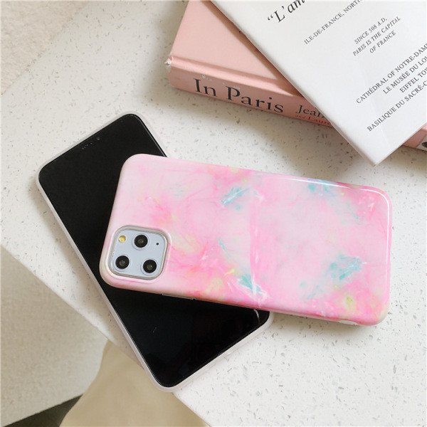 Korpuss iPhone 11 Pro Max ar marmora efektu rozā krāsā