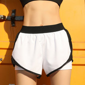 Trumpi sportiniai moteriški šortai su elastiniu juosmeniu ir užtrauktuku