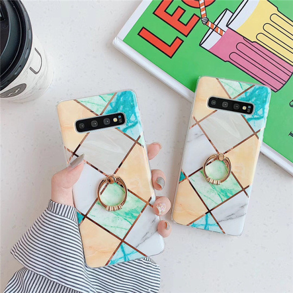 Silikona maciņš ar marmora efektu un ģeometriskām formām priekš Samsung S10