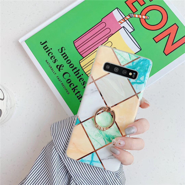 Silikona maciņš ar marmora efektu un ģeometriskām formām priekš Samsung S10