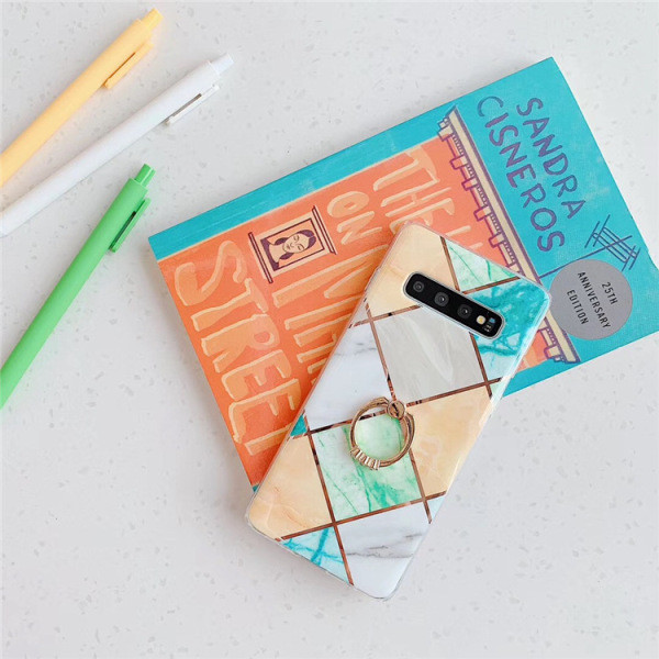 Silikona maciņš ar marmora efektu un ģeometriskām formām priekš Samsung S10