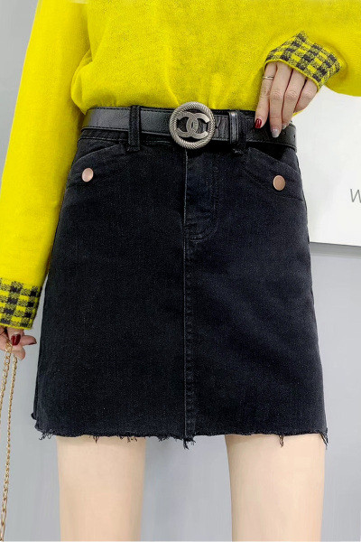 Jauna modeļa sieviešu džinsa svārki ar saplēstiem A līnijas motīviem