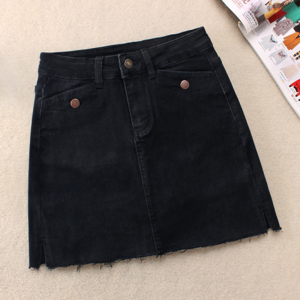 Jauna modeļa sieviešu džinsa svārki ar saplēstiem A līnijas motīviem