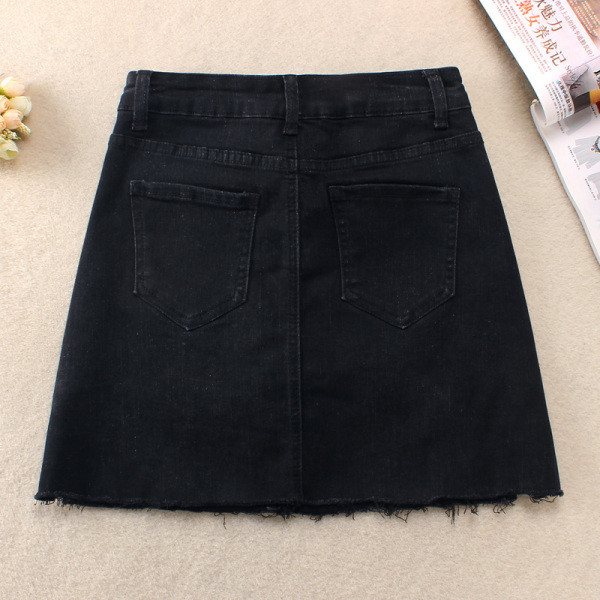 Jauna modeļa sieviešu džinsa svārki ar saplēstiem A līnijas motīviem