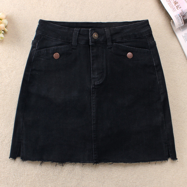 Jauna modeļa sieviešu džinsa svārki ar saplēstiem A līnijas motīviem