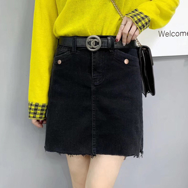 Jauna modeļa sieviešu džinsa svārki ar saplēstiem A līnijas motīviem