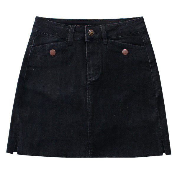 Jauna modeļa sieviešu džinsa svārki ar saplēstiem A līnijas motīviem