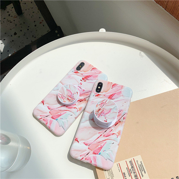 Daudzkrāsains silikona maciņš priekš iPhone XS ar gredzenu