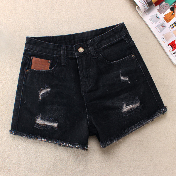 Ежедневни дамски къси панталони със скъсани мотиви и висока талия