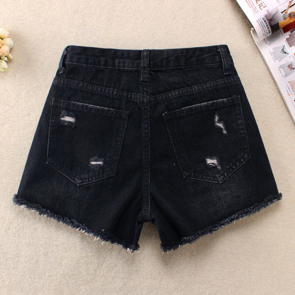 Ежедневни дамски къси панталони със скъсани мотиви и висока талия