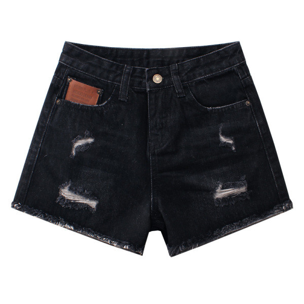 Ежедневни дамски къси панталони със скъсани мотиви и висока талия