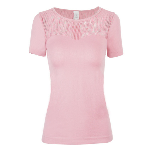 Moteriški sportiniai marškinėliai trumpomis rankovėmis ir tinkleliu