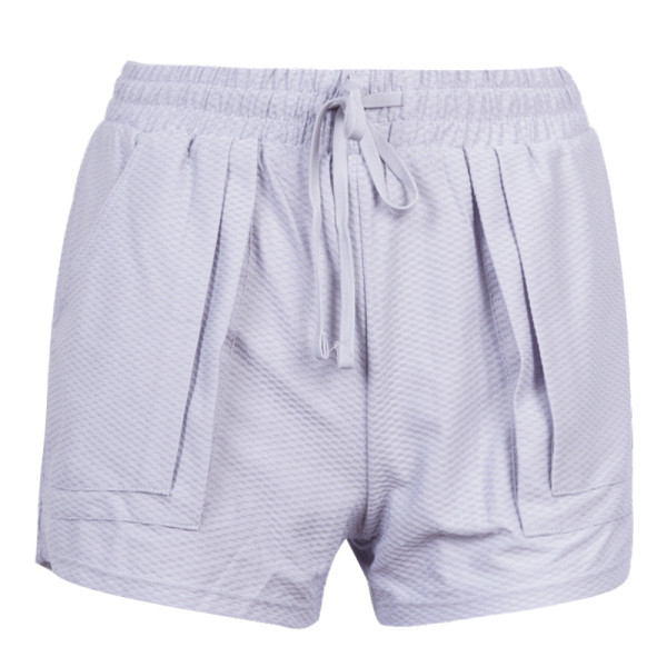 Sieviešu sporta šortu plats modelis ar augstu vidukli un kabatām