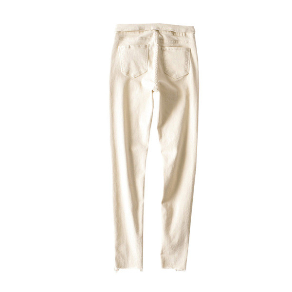 Moteriški džinsai su asimetrišku užsegimu