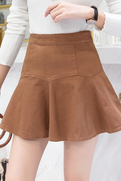 Fusta scurta de dama croiala cu talie inalta