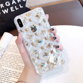 Husa transparenta din silicon pentru iPhone XS cu elemente metalice