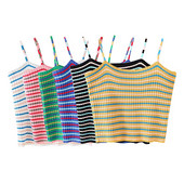 Къс раиран потник от тънко плетиво - втален модел