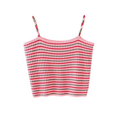 Къс раиран потник от тънко плетиво - втален модел