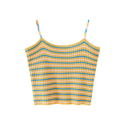 Къс раиран потник от тънко плетиво - втален модел