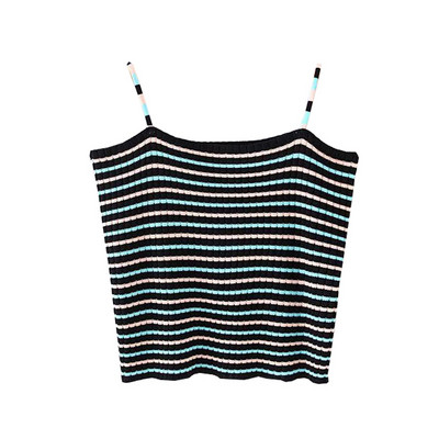 Къс раиран потник от тънко плетиво - втален модел