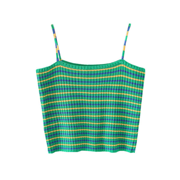 Къс раиран потник от тънко плетиво - втален модел