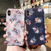 Σκληρή θήκη για iPhone XS με τύπωμα  λουλούδια - δύο μοντέλα
