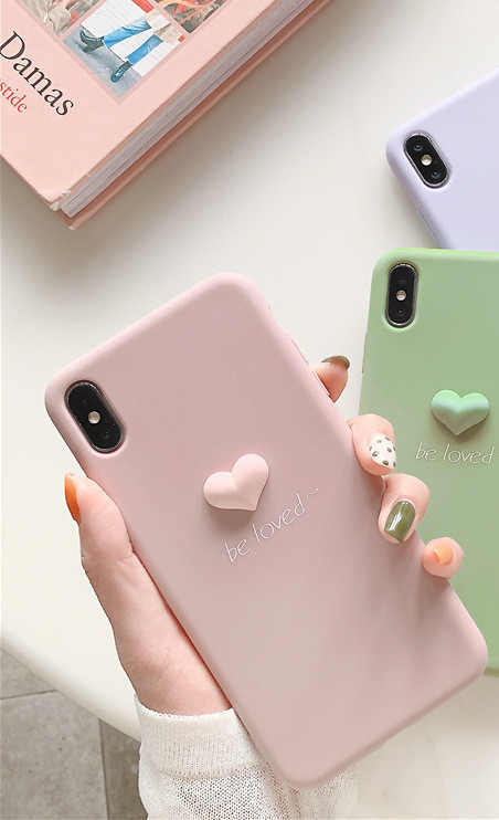 Matēts korpuss ar 3D sirdi priekš iPhone XS