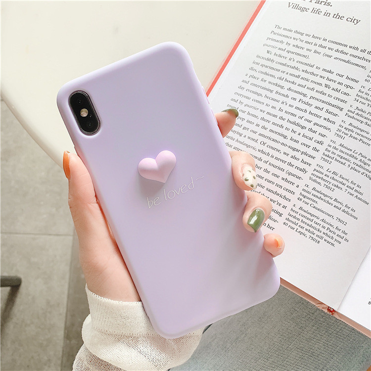 Matēts korpuss ar 3D sirdi priekš iPhone XS