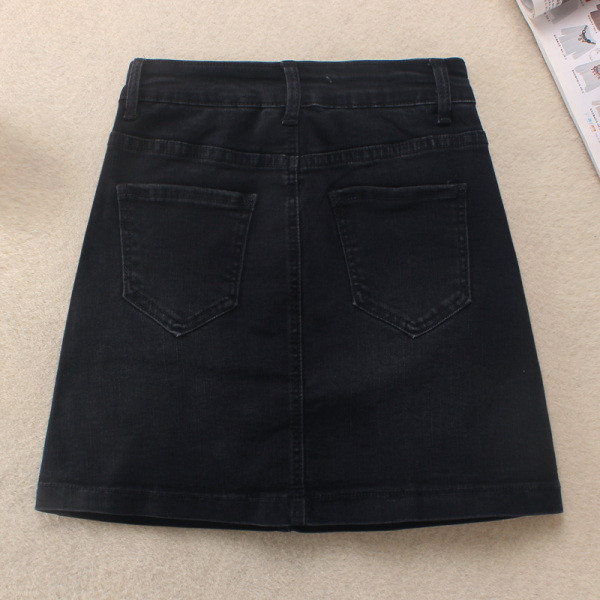 Ikdienas sieviešu īsi džinsa svārki ar izšuvumu