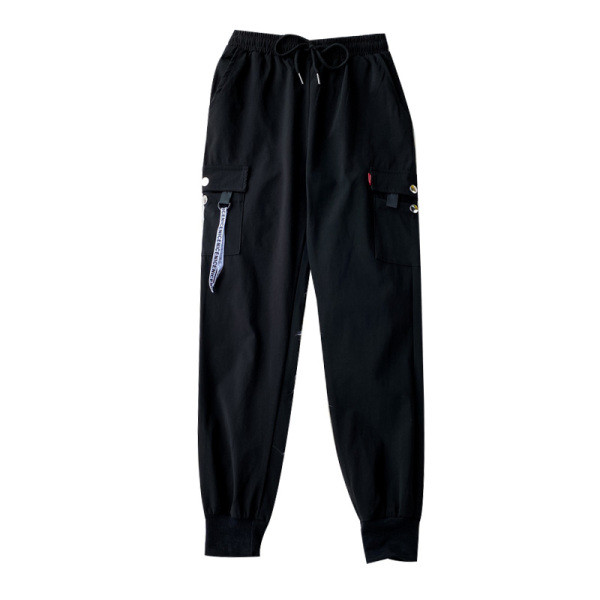 Pantaloni casual dama cu buzunare si talie elastica