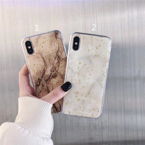 Θήκη με  μαρμάρο εφέ  και λαμπερά σωματίδια χρυσού για το iPhone XS