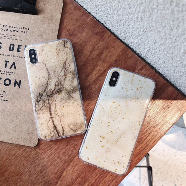 Θήκη με  μαρμάρο εφέ  και λαμπερά σωματίδια χρυσού για το iPhone XS