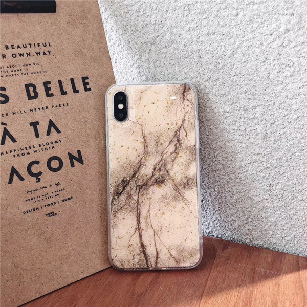 Θήκη με  μαρμάρο εφέ  και λαμπερά σωματίδια χρυσού για το iPhone XS